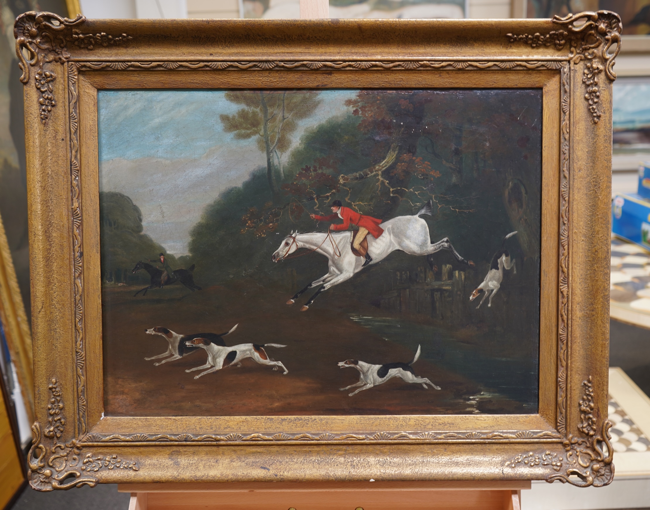 Edwin Cooper of Beccles, (1785-1833), A hunt in full cry
